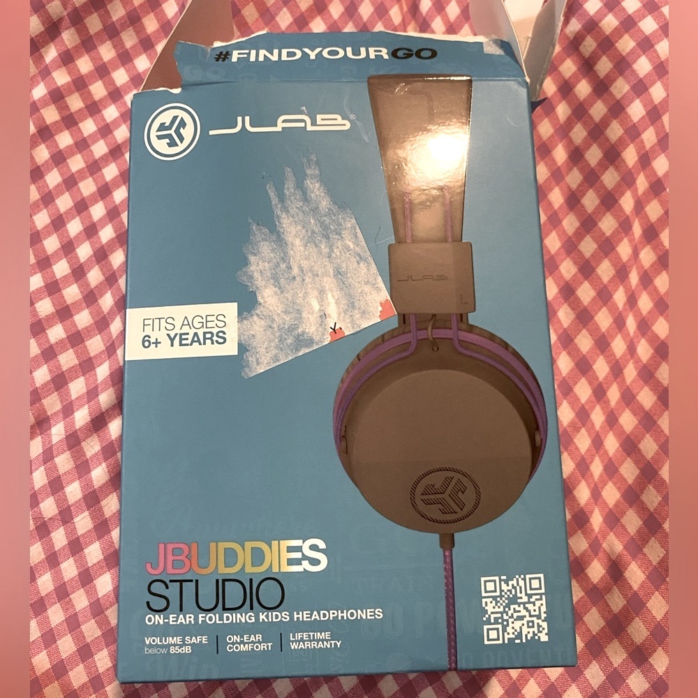 NIB Jlab Jbuddies Studio Kids On-Ear Purple/Gray Headphones